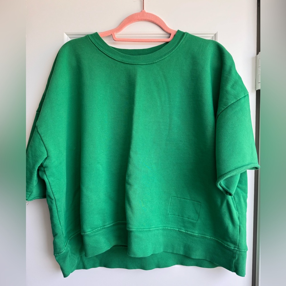 Daily Drills Cropped Sleeve Crew Kelly Green